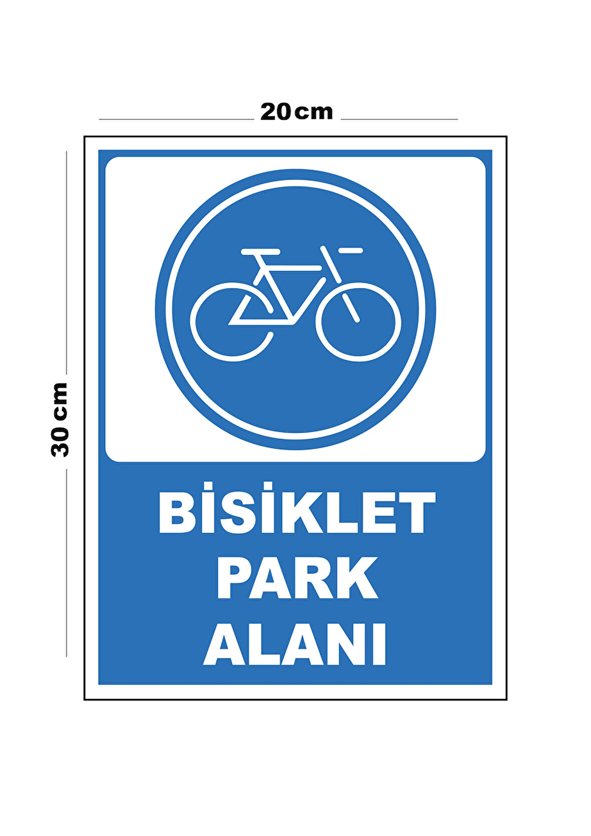 Metal Bisiklet Park Yeri 20cm x 30cm A4 Büyüklüğünde Uyarı Levhası Yönlendirme Tabelası