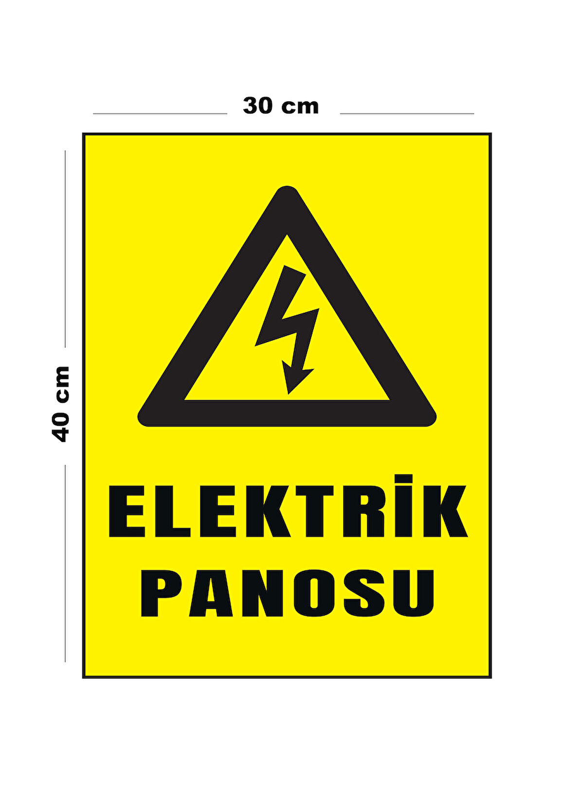 Metal Elektrik Panosu 30 cm x 40 cm A3 Büyüklüğünde Uyarı Levhası Yönlendirme Tabelası