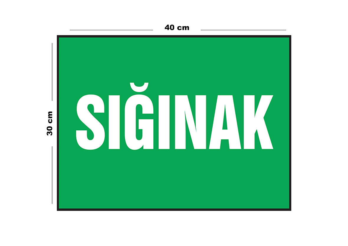 Metal Sığınak 30 cm x 40 cm A3 Büyüklüğünde Uyarı Levhası Yönlendirme Tabelası