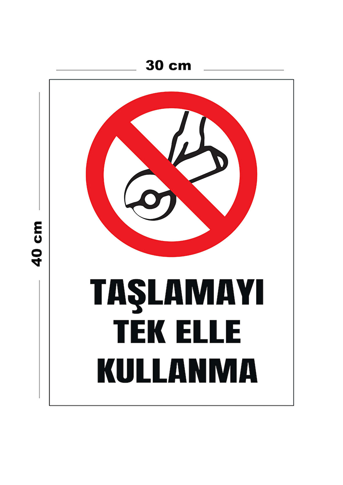 Metal Taşlamayı Tek Elle Kullanma 30 cm x 40 cm A3 Büyüklüğünde Uyarı Levhası Yönlendirme Tabelası