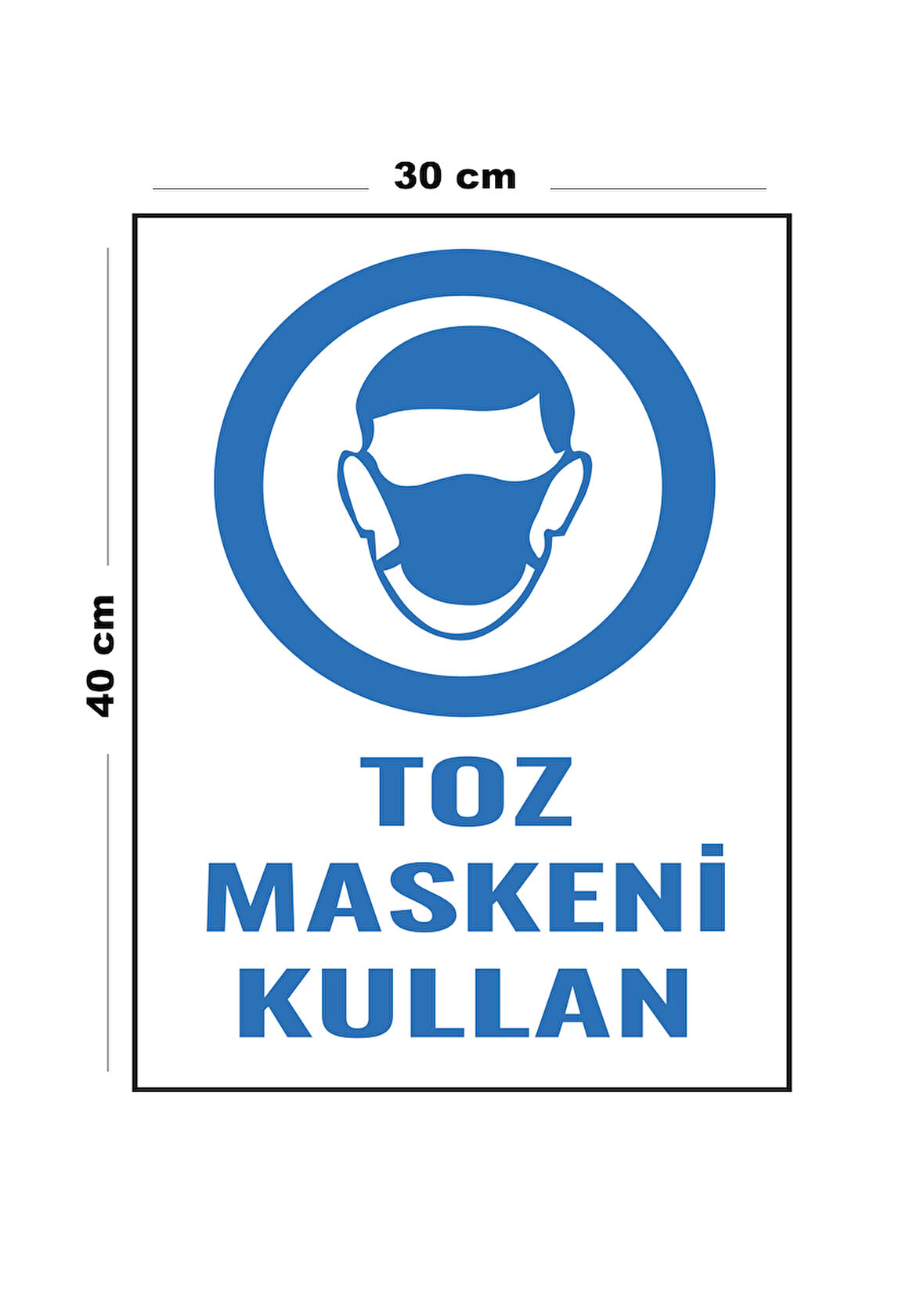 Metal Toz Maskeni Kullan 30 cm x 40 cm A3 Büyüklüğünde Uyarı Levhası Yönlendirme Tabelası