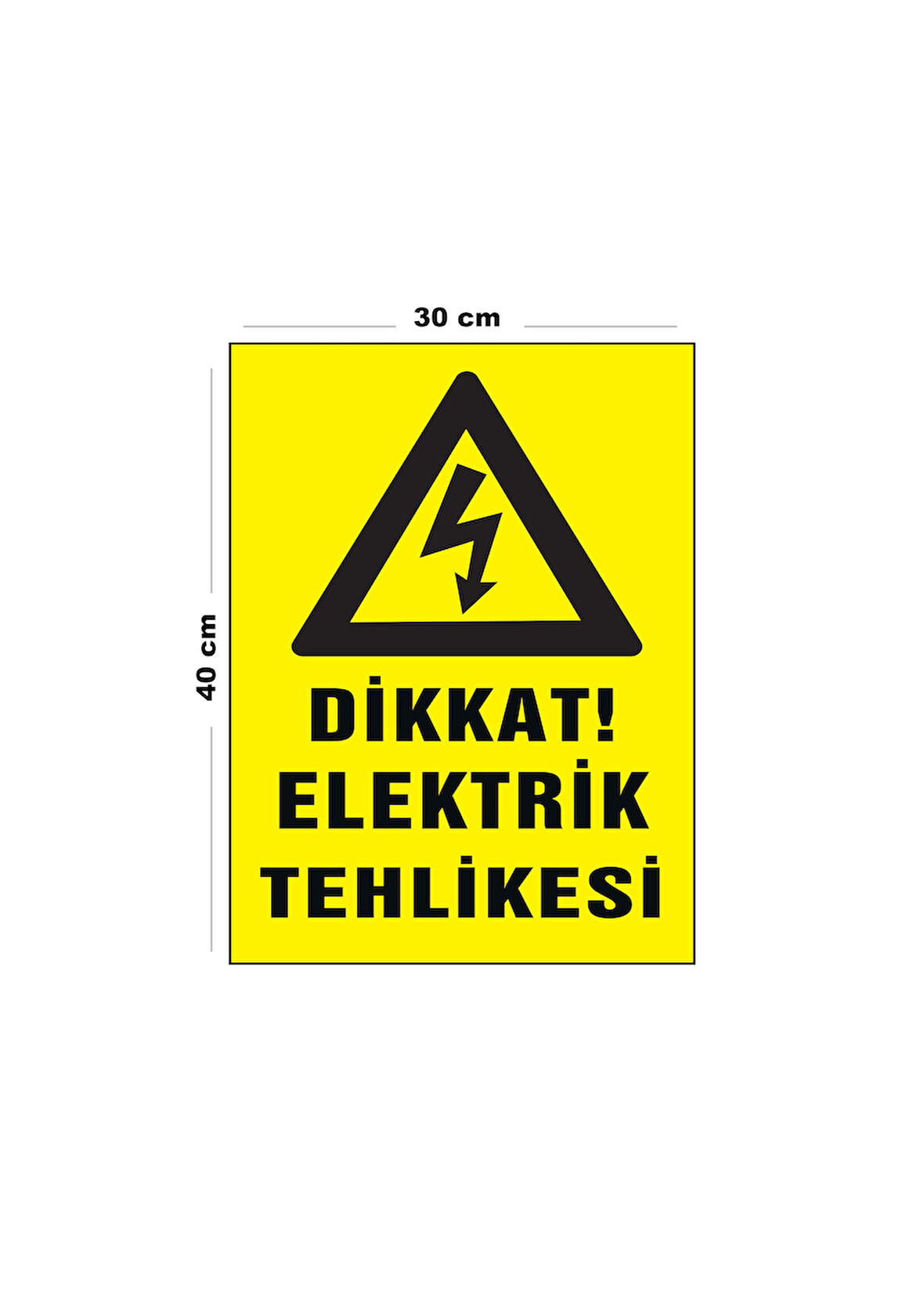 Metal Dikkat Elektrik Tehlikesi 30 cm x 40 cm A3 Büyüklüğünde Uyarı Levhası Yönlendirme Tabelası