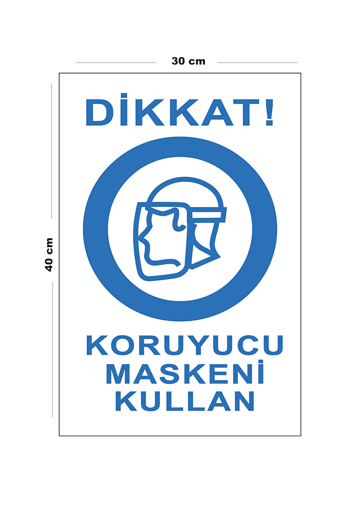 Metal Dikkat Koruyucu Maskeni Kullan 30 cm x 40 cm A3 Büyüklüğünde Uyarı Levhası Yönlendirme Tabela