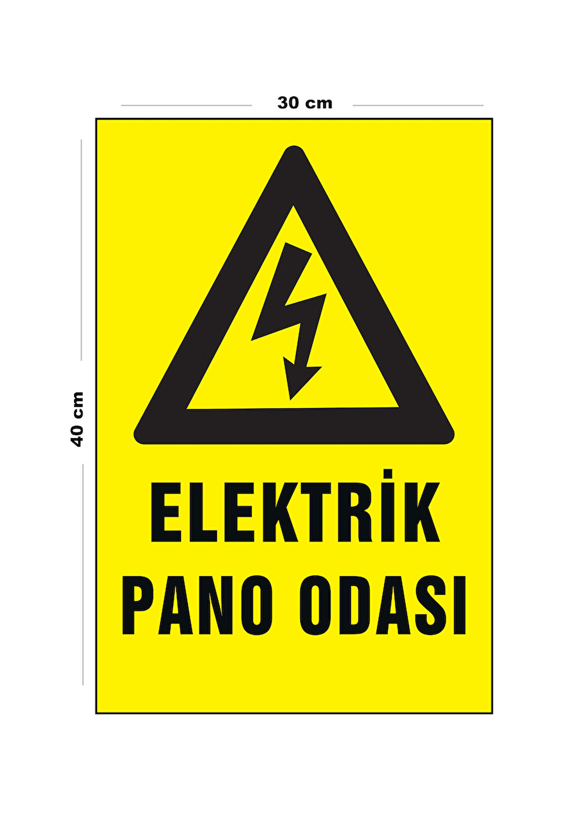 Metal Elektrik Pano Odası 30 cm x 40 cm A3 Büyüklüğünde Uyarı Levhası Yönlendirme Tabelası