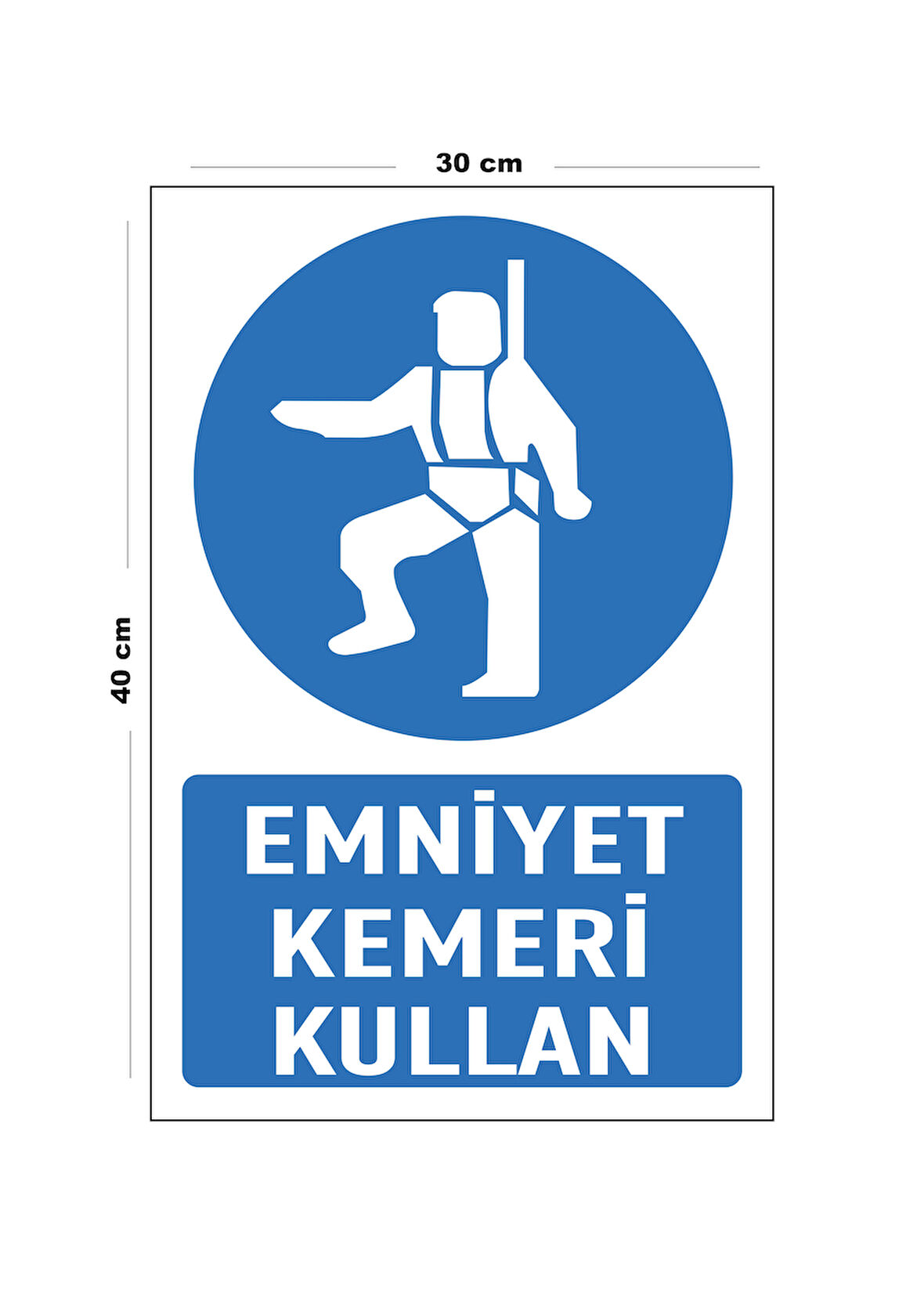 Metal Emniyet Kemeri Kullan 30 cm x 40 cm A3 Büyüklüğünde Uyarı Levhası Yönlendirme Tabelası