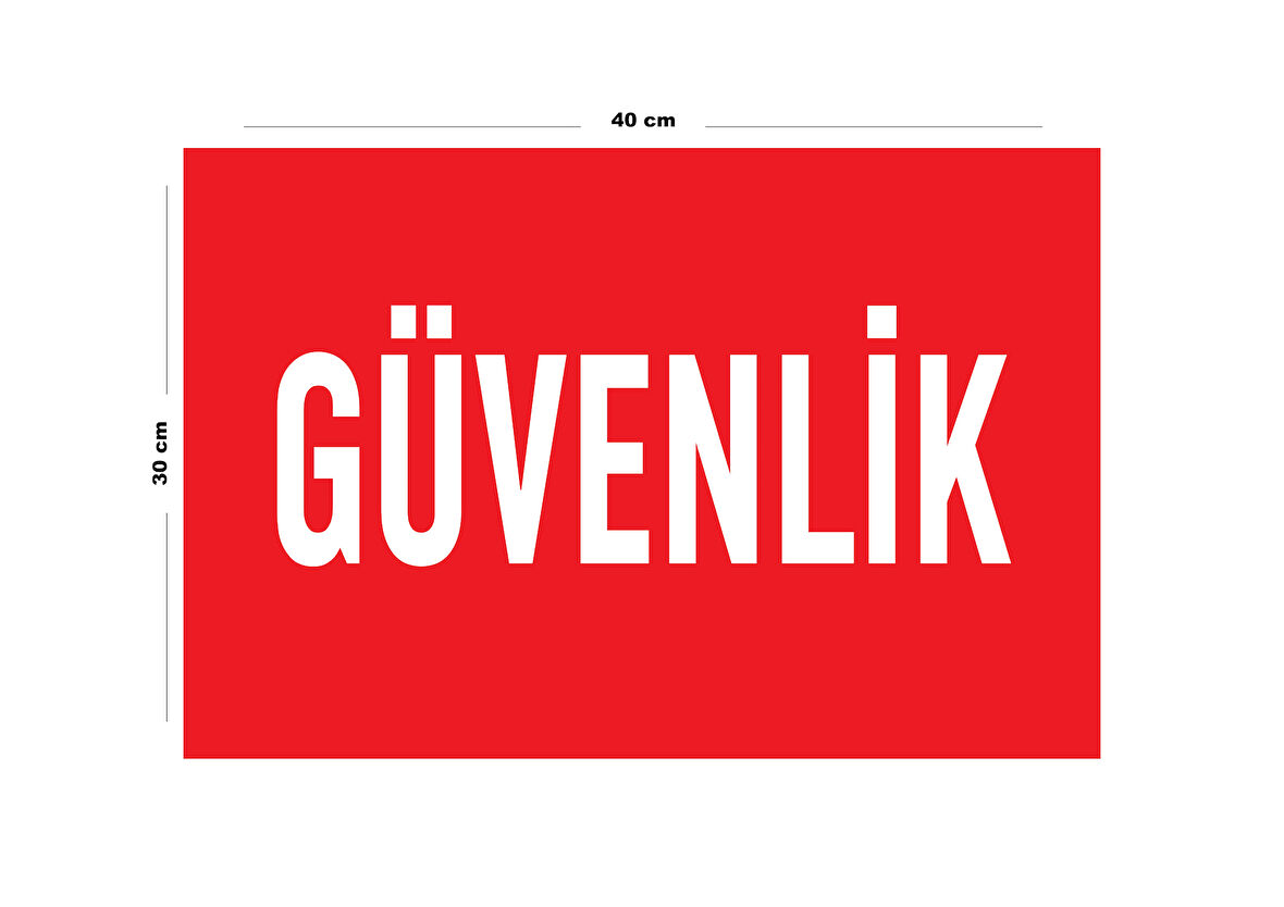 Metal Güvenlik 30 cm x 40 cm A3 Büyüklüğünde Uyarı Levhası Yönlendirme Tabelası