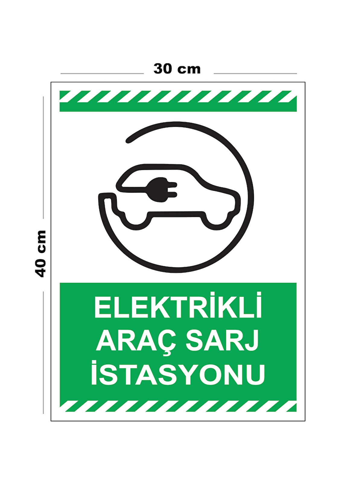 Metal Elektrikli Şarj İstasyonu 30cm x 40cm A3 Büyüklüğünde Uyarı Levhası Yönlendirme Tabelası