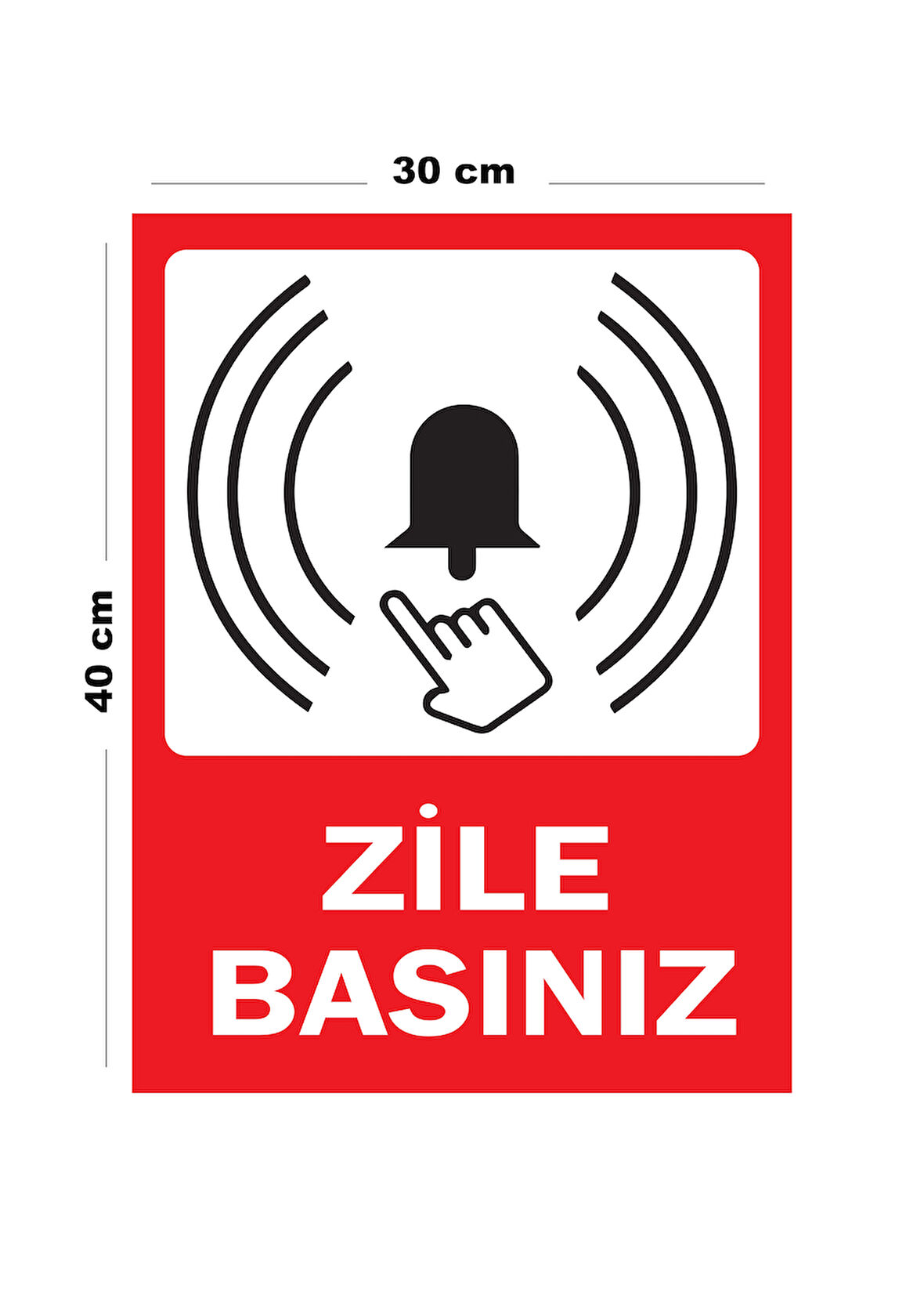 Metal Zile Basınız 30cm x 40cm A3 Büyüklüğünde Uyarı Levhası Yönlendirme Tabelası