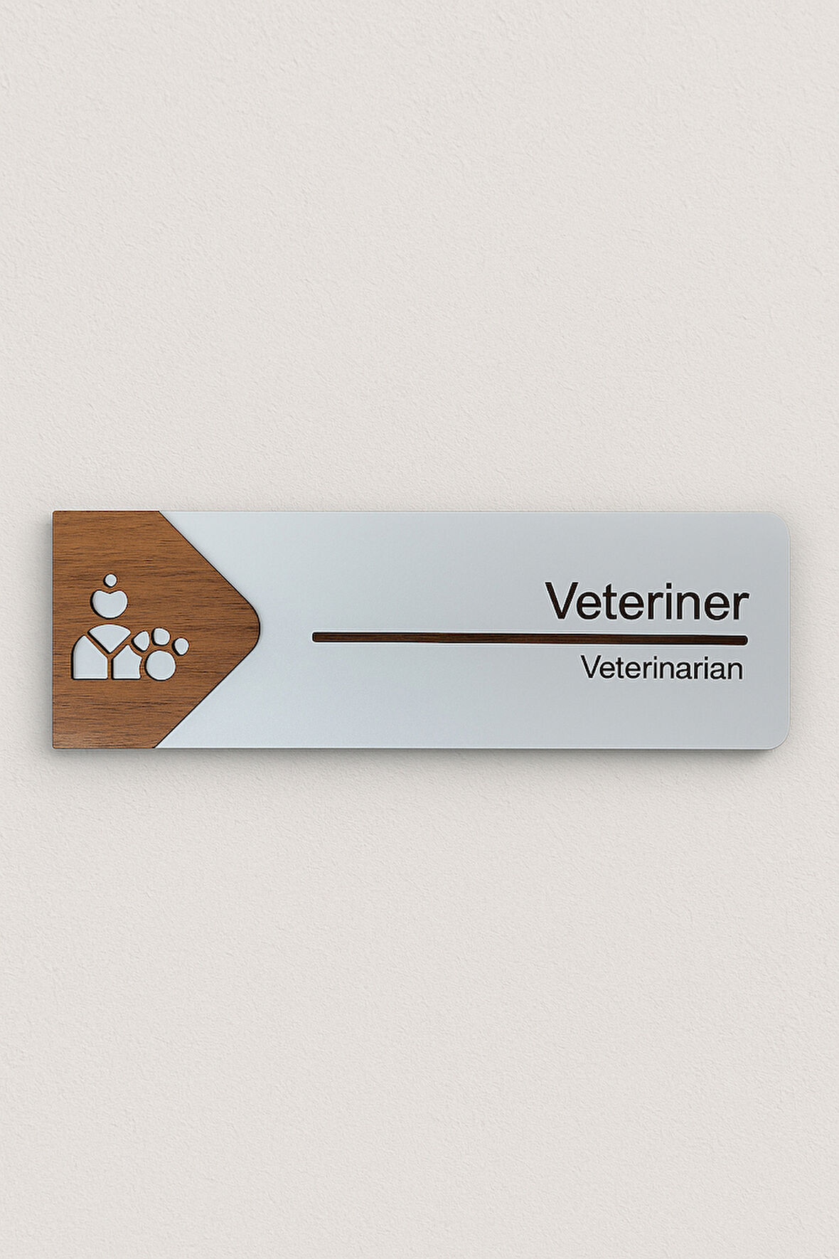 Veteriner Ofis Oda Kapı İsimliği Yönlendirme Tabelası Levhası Kişiselleştirilebilir