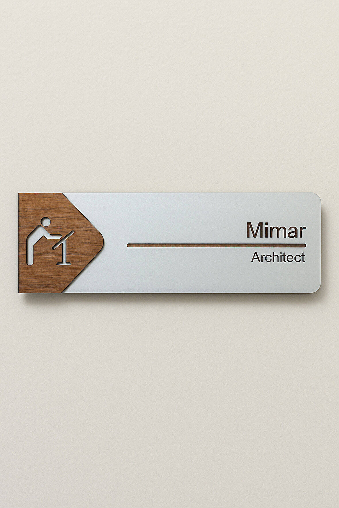 Mimar Ofis Oda Kapı İsimliği Yönlendirme Tabelası Levhası Kişiselleştirilebilir