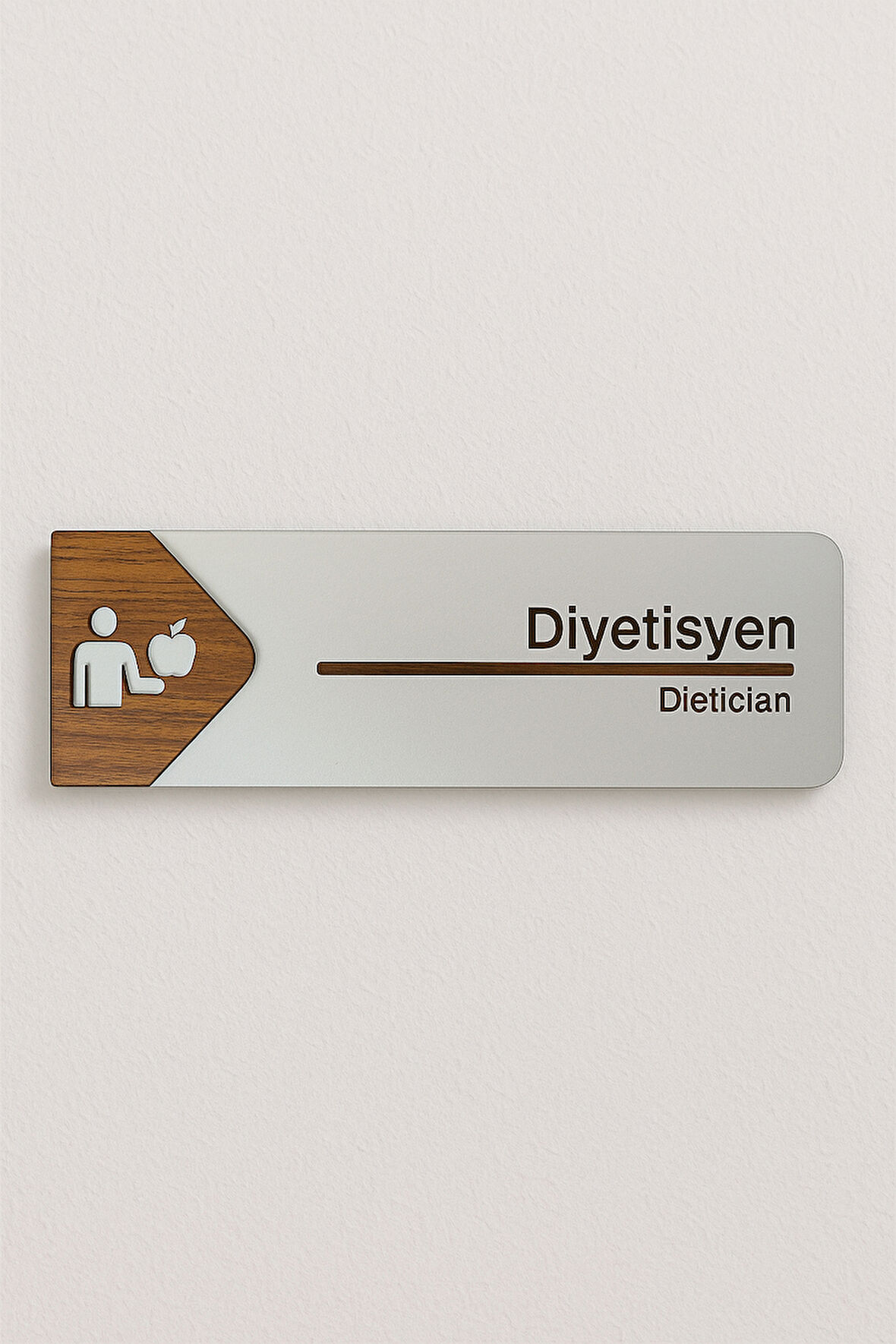 Diyetisyen Ofis Oda Kapı İsimliği Yönlendirme Tabelası Levhası Kişiselleştirilebilir