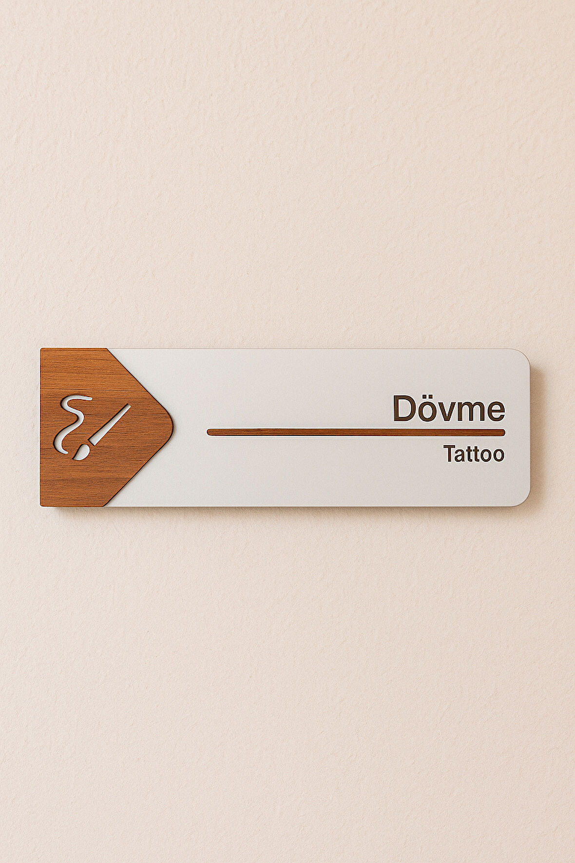 Dövme Ofis Oda Kapı İsimliği Yönlendirme Tabelası Levhası Kişiselleştirilebilir