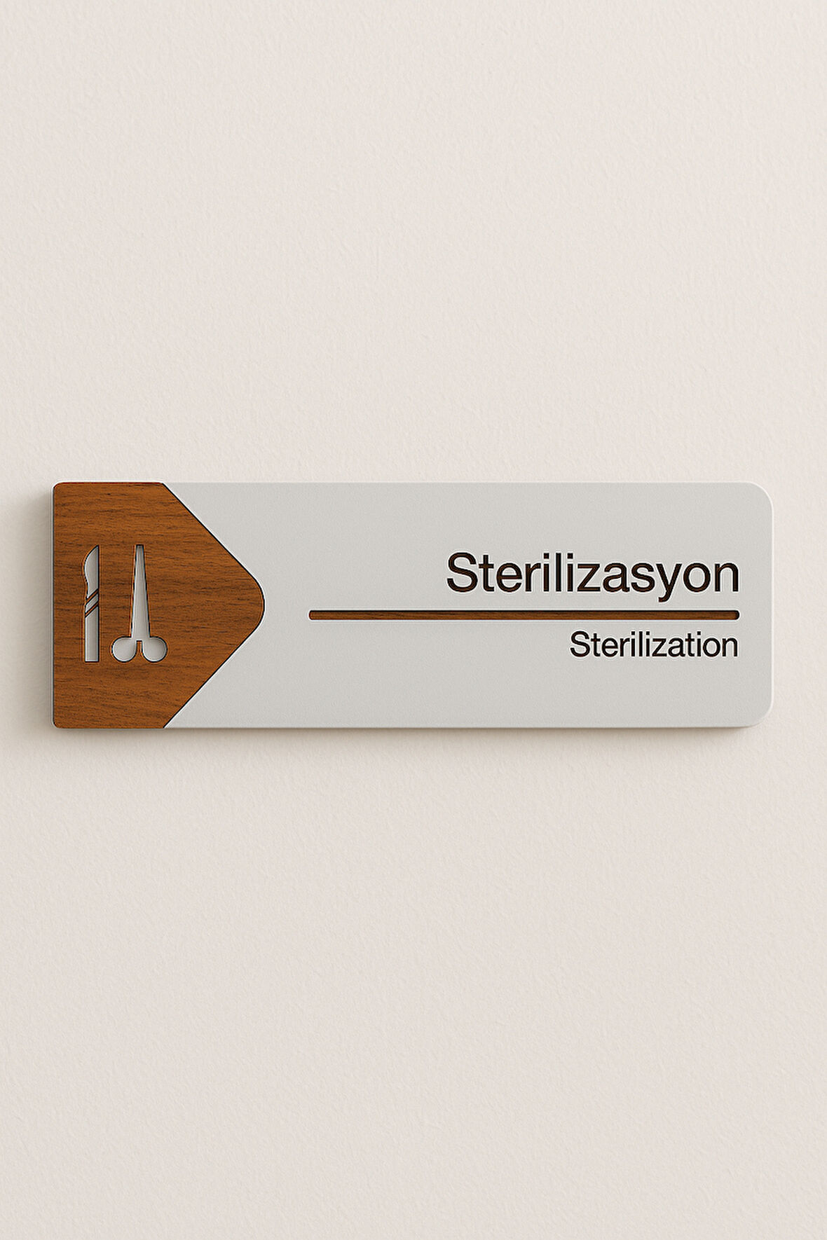 Sterilizasyon Ofis Oda Kapı İsimliği Yönlendirme Tabelası Levhası Kişiselleştirilebilir