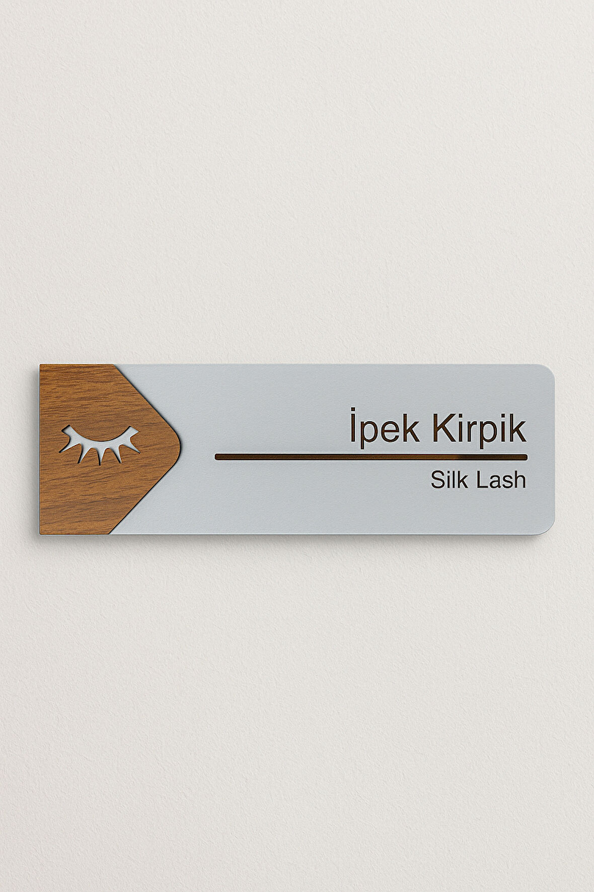 İpek Kirpik Ofis Oda Kapı İsimliği Yönlendirme Tabelası Levhası Kişiselleştirilebilir