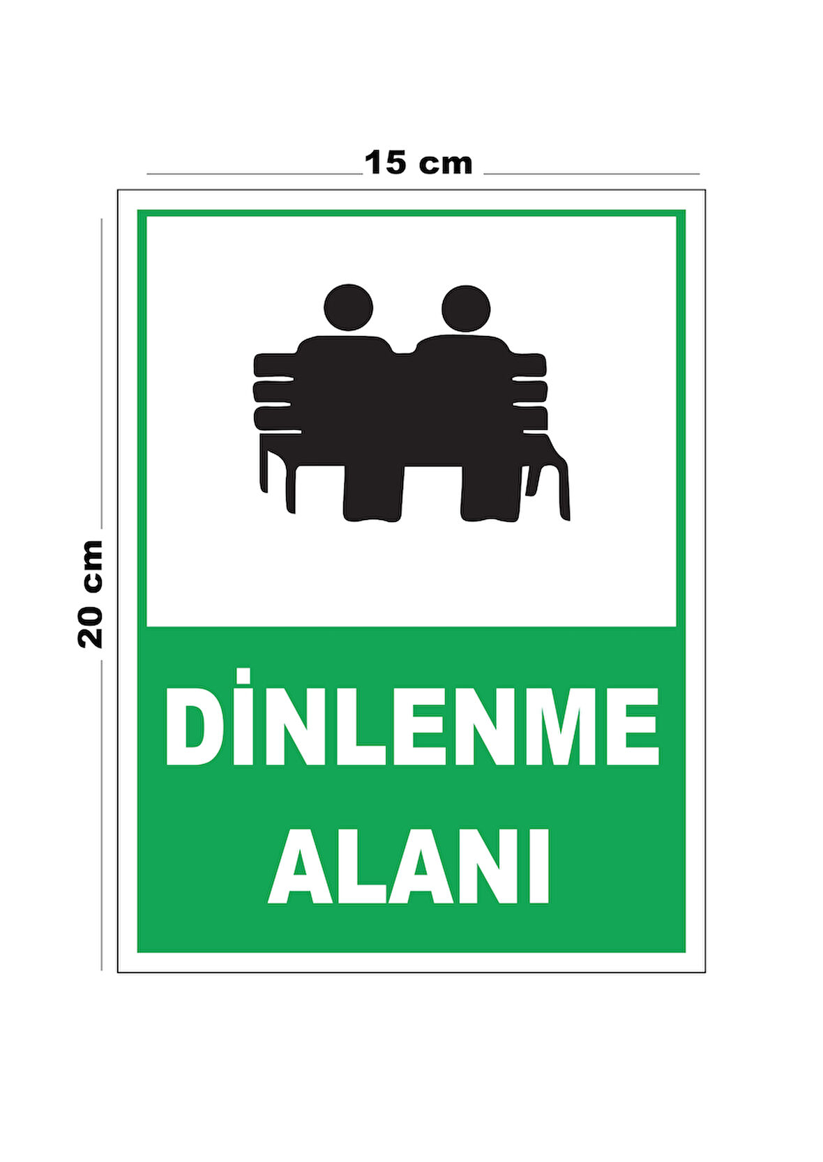 Metal Dinlenme Alanı 15cm x 20cm Uyarı Levhası Yönlendirme Tabelası