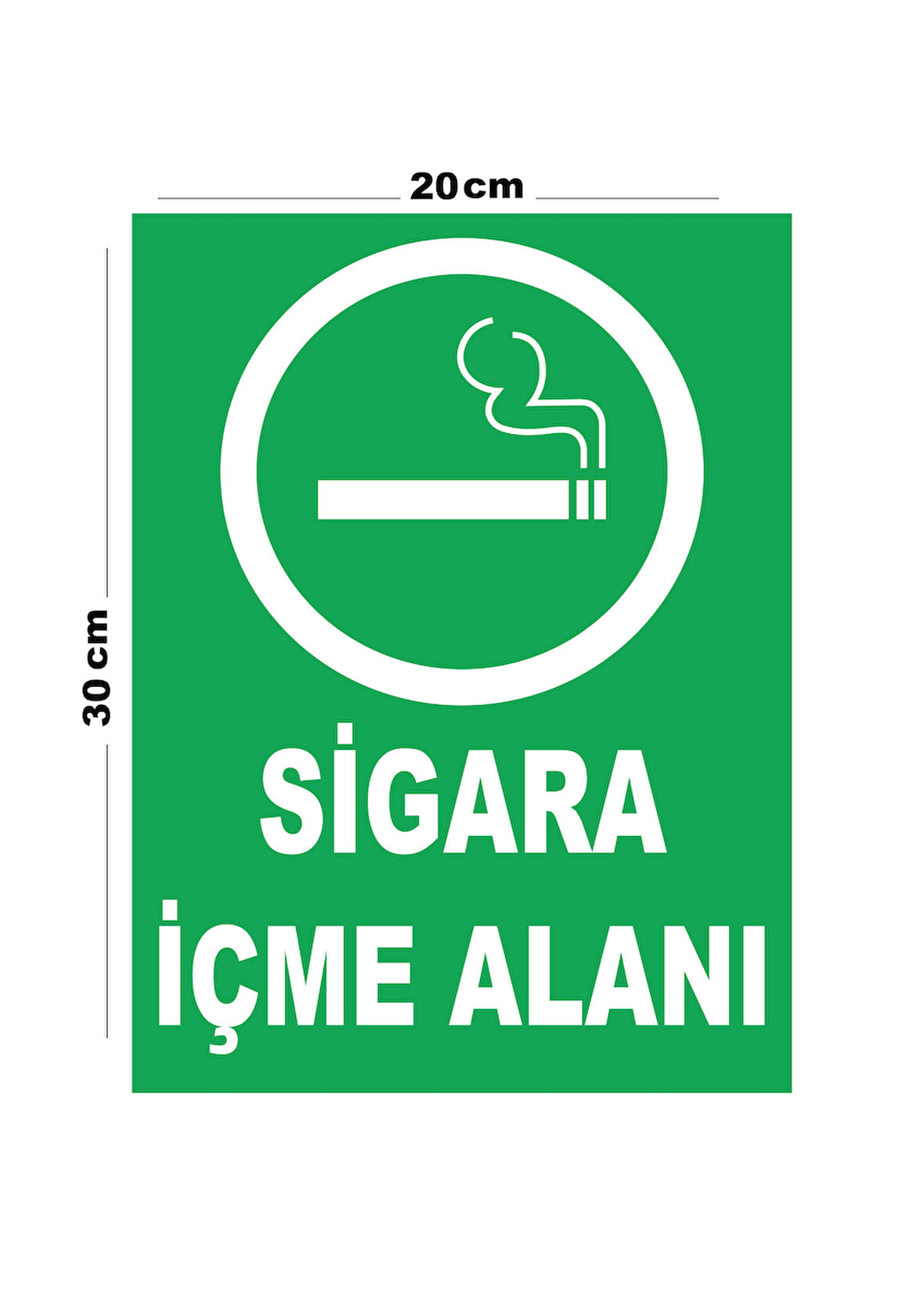 Metal Sigara İçme Alanı 20cm x 30cm A4 Büyüklüğünde Uyarı Levhası Yönlendirme Tabelası