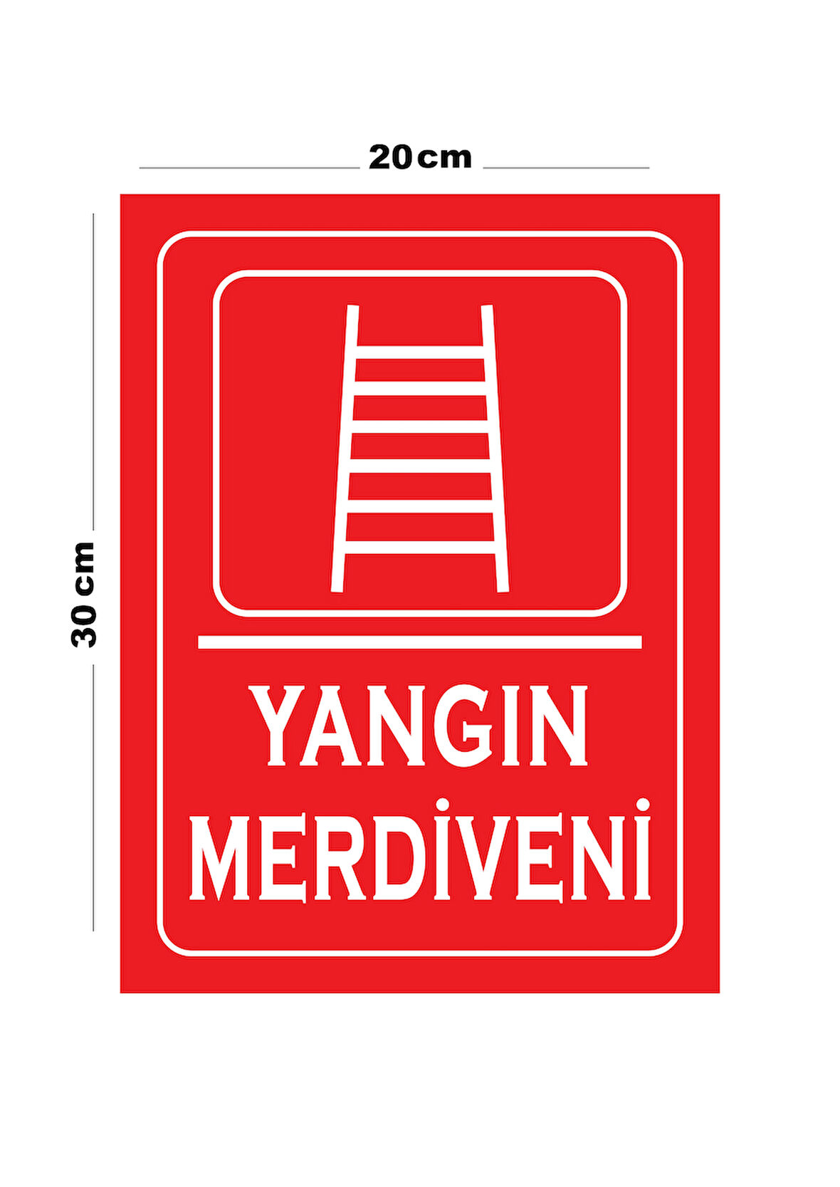 Metal Yangın Merdiveni 20cm x 30cm A4 Büyüklüğünde Uyarı Levhası Yönlendirme Tabelası