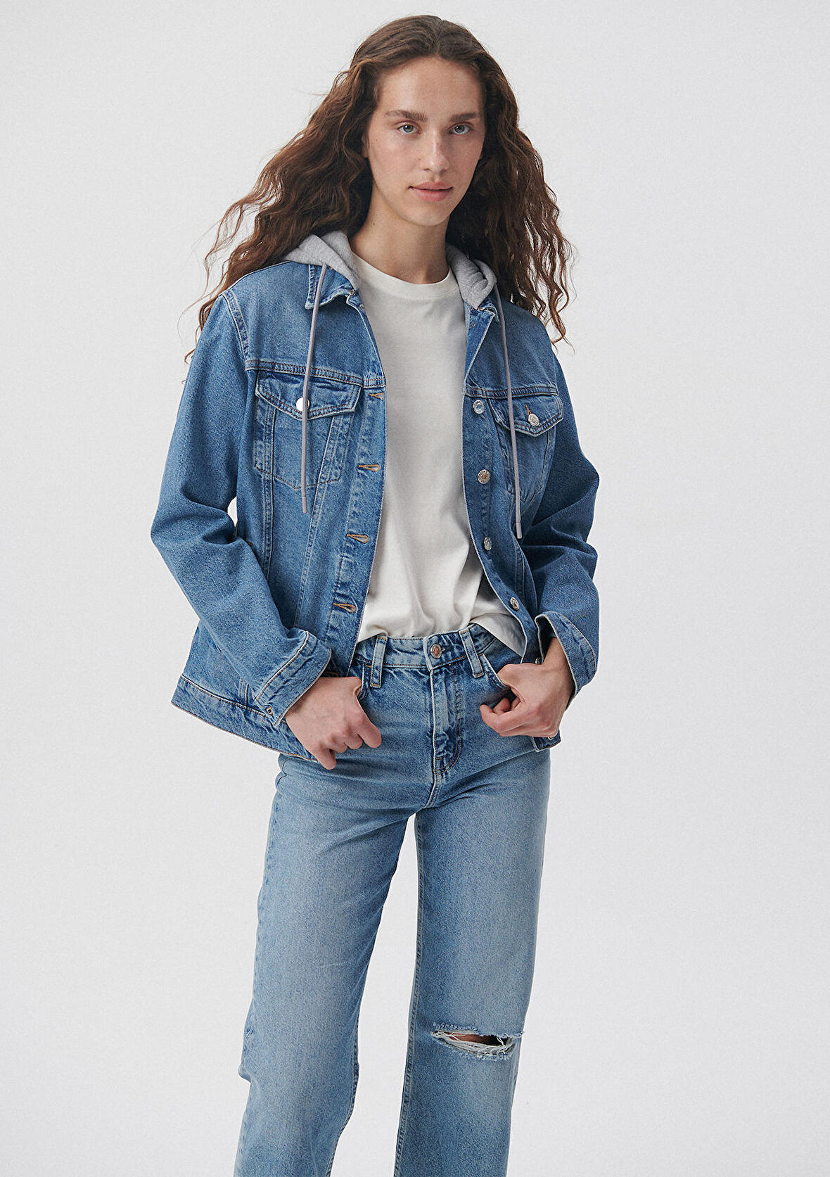 Karla Mavi 90s Jean Ceket 110154-85296