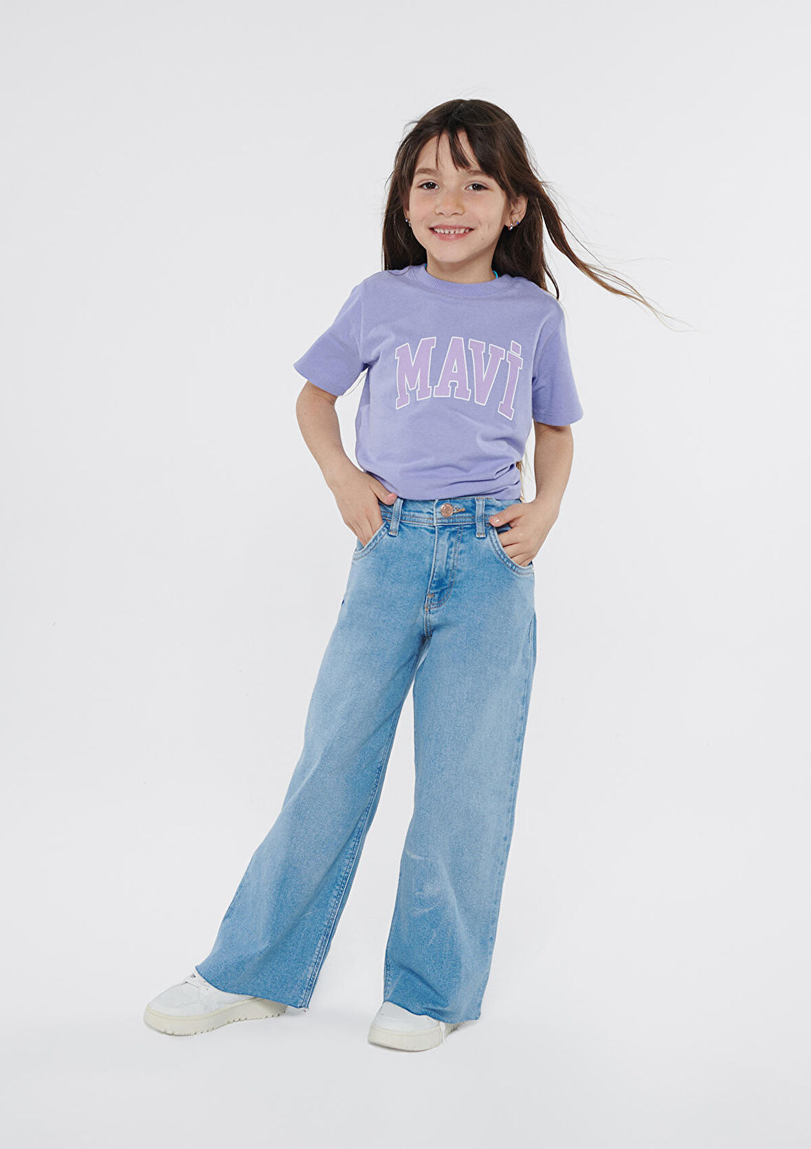 Mavi Logo Baskılı Mor Tişört 7610109-70541