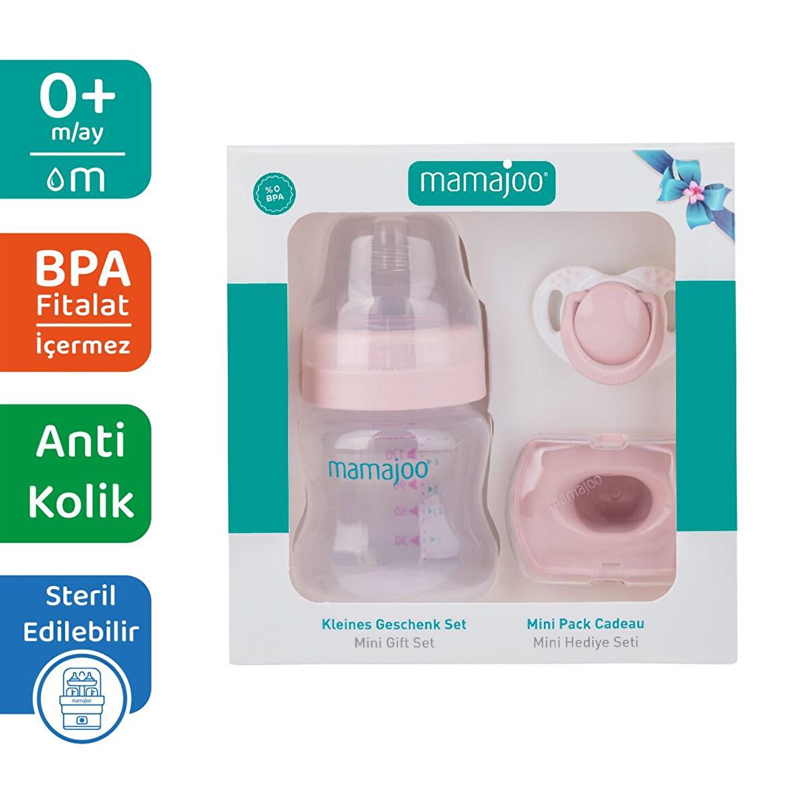 Mamajoo Powder Biberon Seti 150ml / Powder Pink