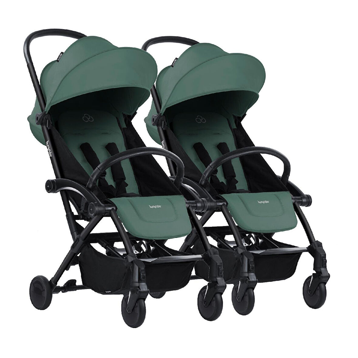 Bumprider Connect³ İkiz Bebek Arabası / Black - Olive