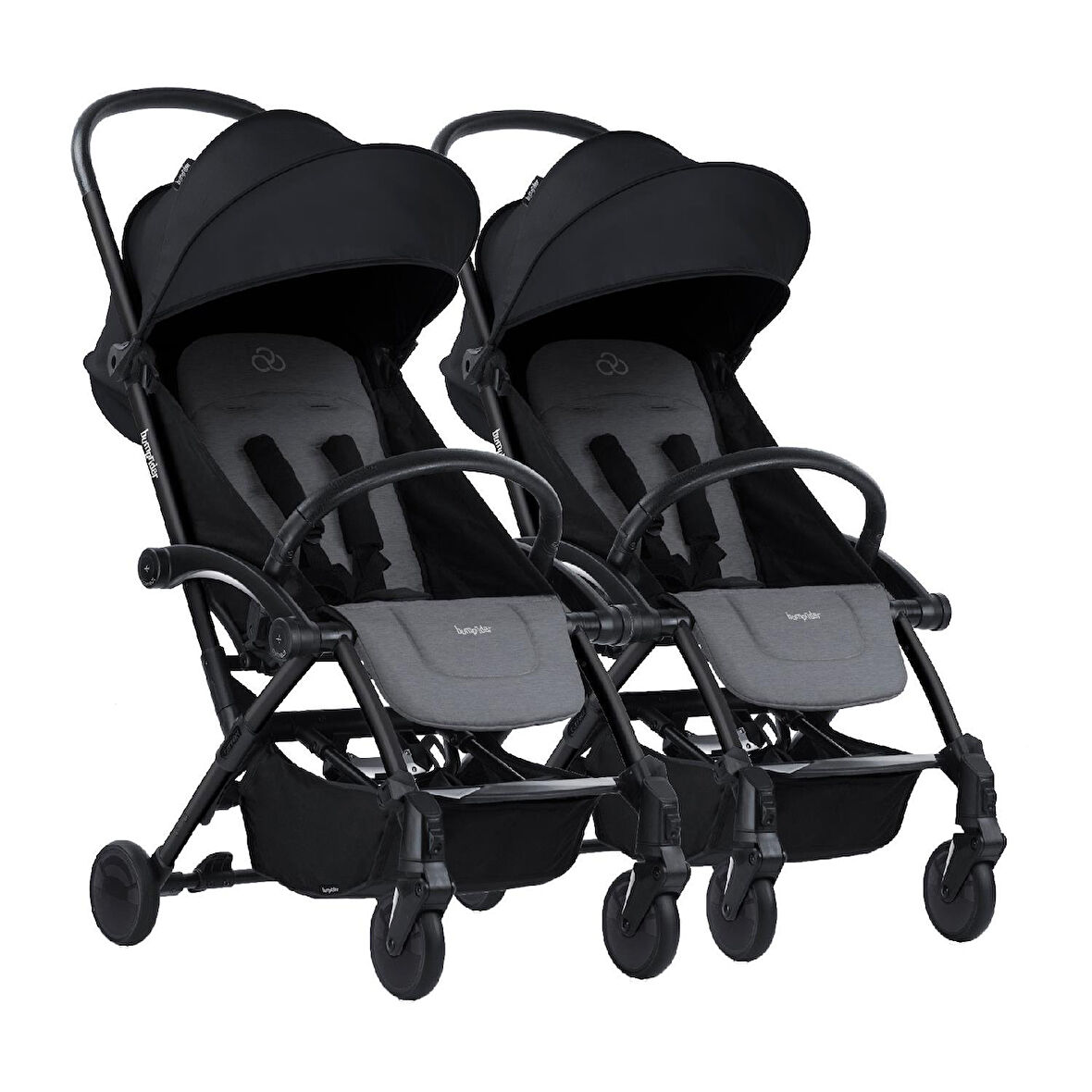 Bumprider Connect³ İkiz Bebek Arabası / Black - Grey Melange