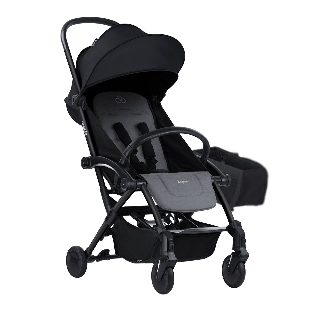 Bumprider Connect 3 Bebek Arabası / Black-Grey Melange Yan Düzenleyici Çanta Hediyeli
