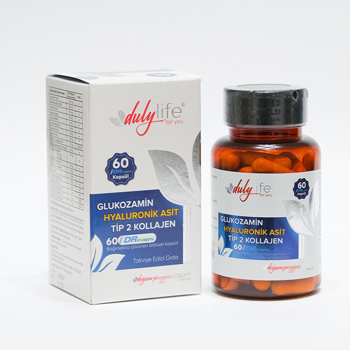 DULYLIFE GLUKOZAMİN+HYALURONİK ASİT+TİP 2 KOLLAJEN 60 DRCAPS KAPSÜL