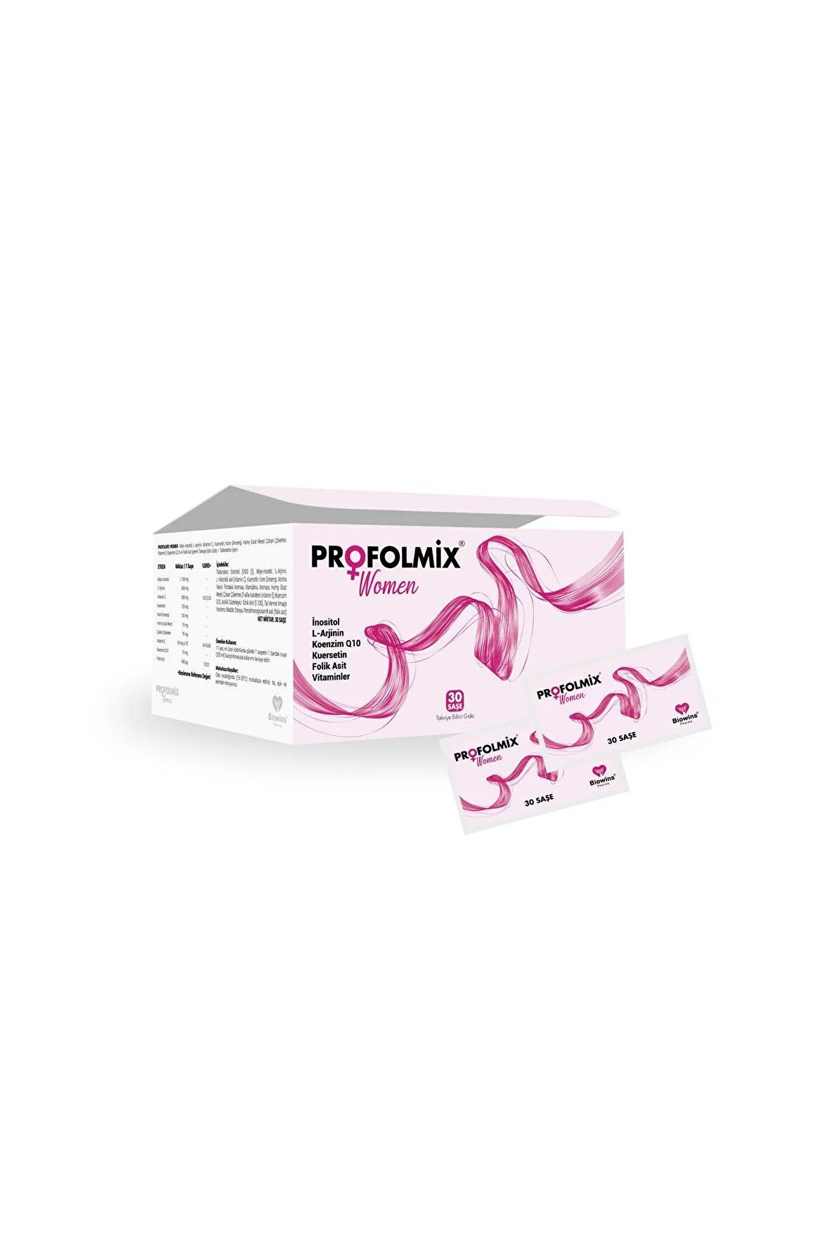 Profolmix Women İnositol, L-arjinin, Kuersetin,Kore Ginsengi, Vitamin C,E, Koenzim Q10, Folik Asit