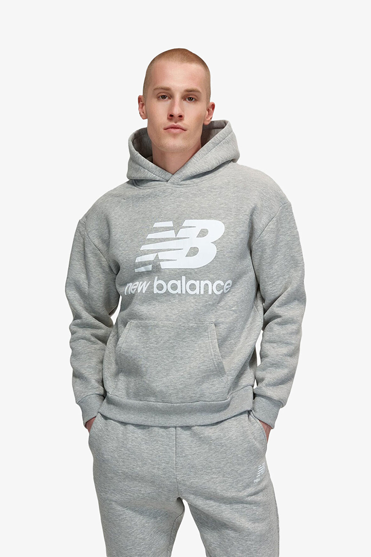 New Balance Lifestyle Erkek Gri Sweatshirt MNH3333-AG