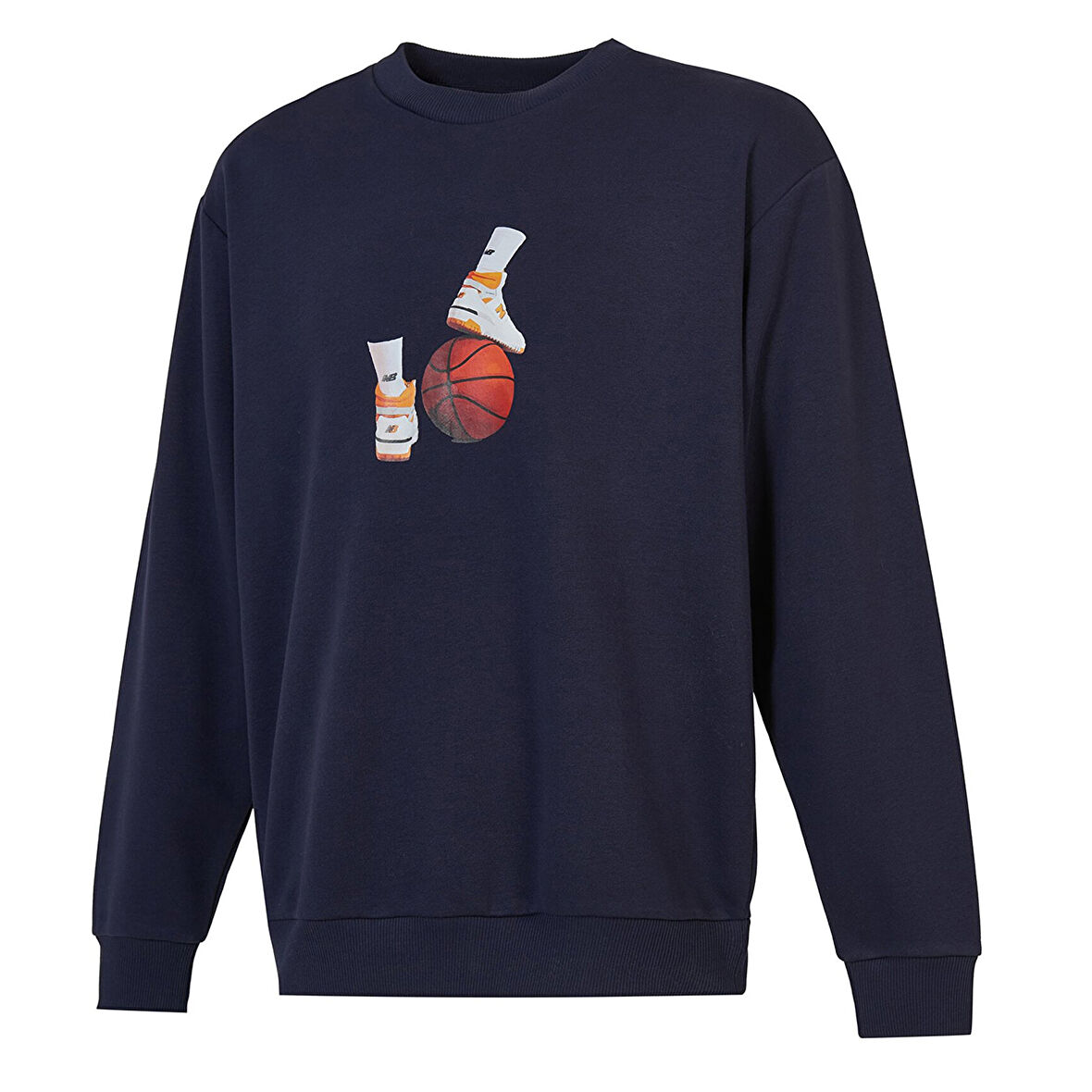 NB Erkek Mavi Günlük Stil Sweatshirt MNC3411-NVY