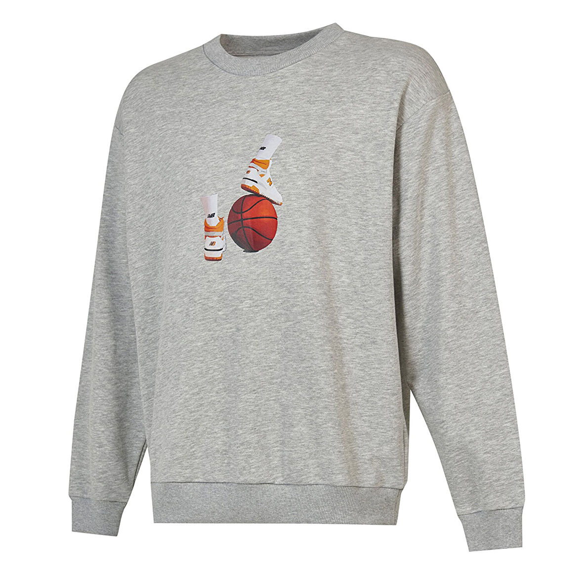 NB Erkek Gri Günlük Stil Sweatshirt MNC3411-AG