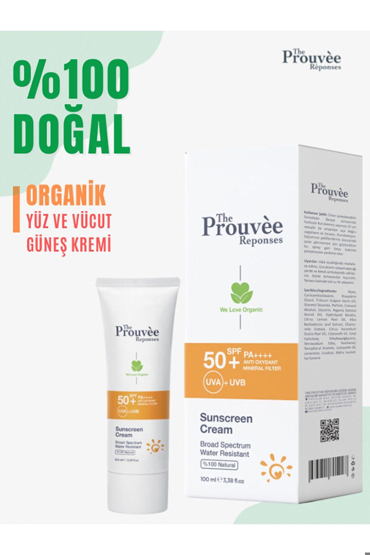 THE PROUVEE REPONSES 50 SPF GÜNEŞ KORUYUCU KREM 100ML