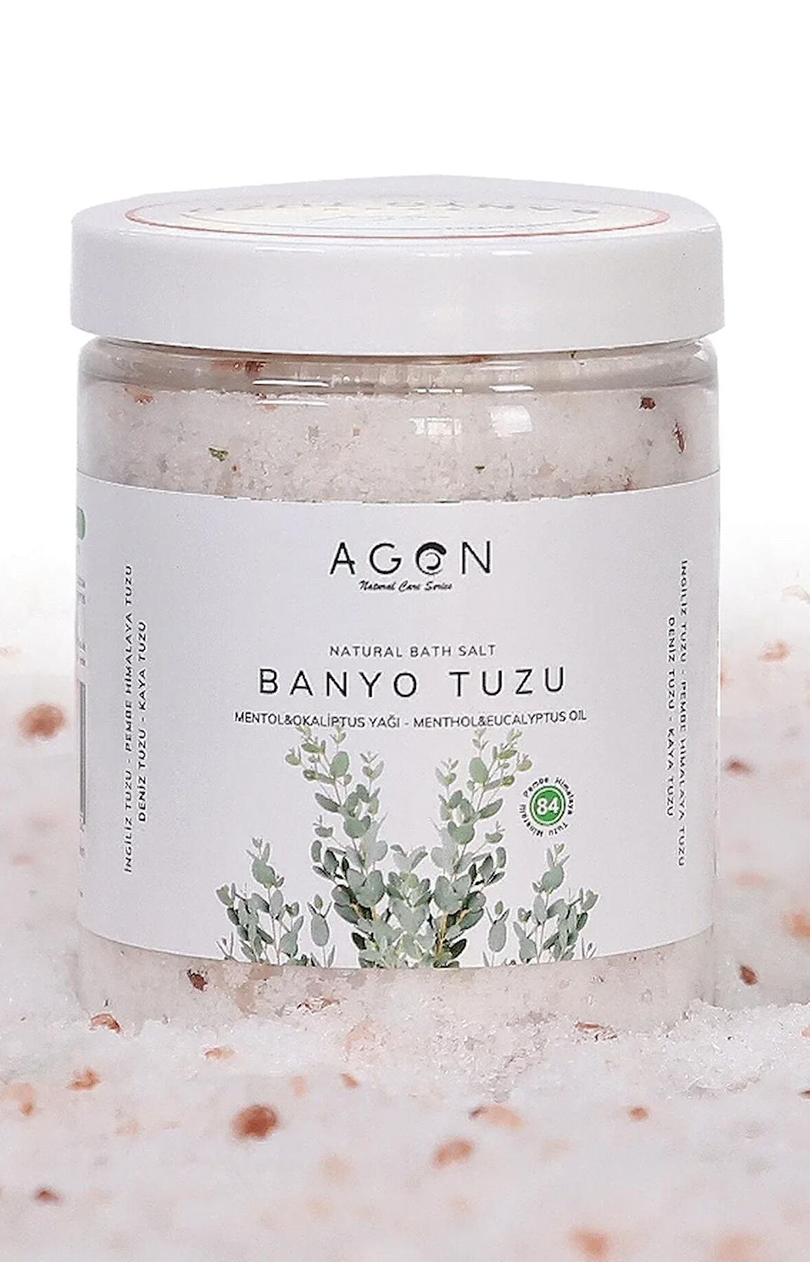 Agon Mentol ve Okaliptus Yağlı Doğal Banyo Tuzu 300 gr - İngiliz,Himalaya,Deniz ve Kaya Tuzu