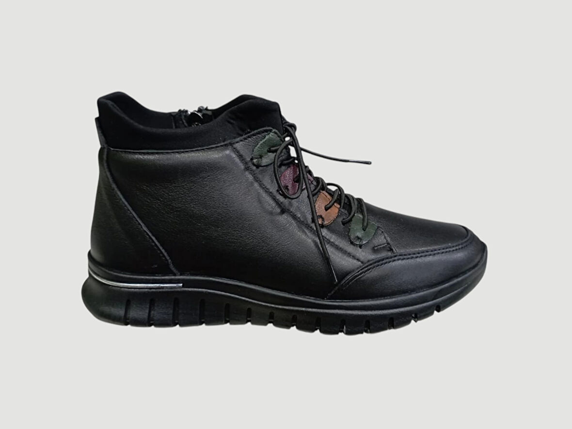 VOYAGER Z433 KADIN DERİ COMFORT FERMUARLI BOT SİYAH