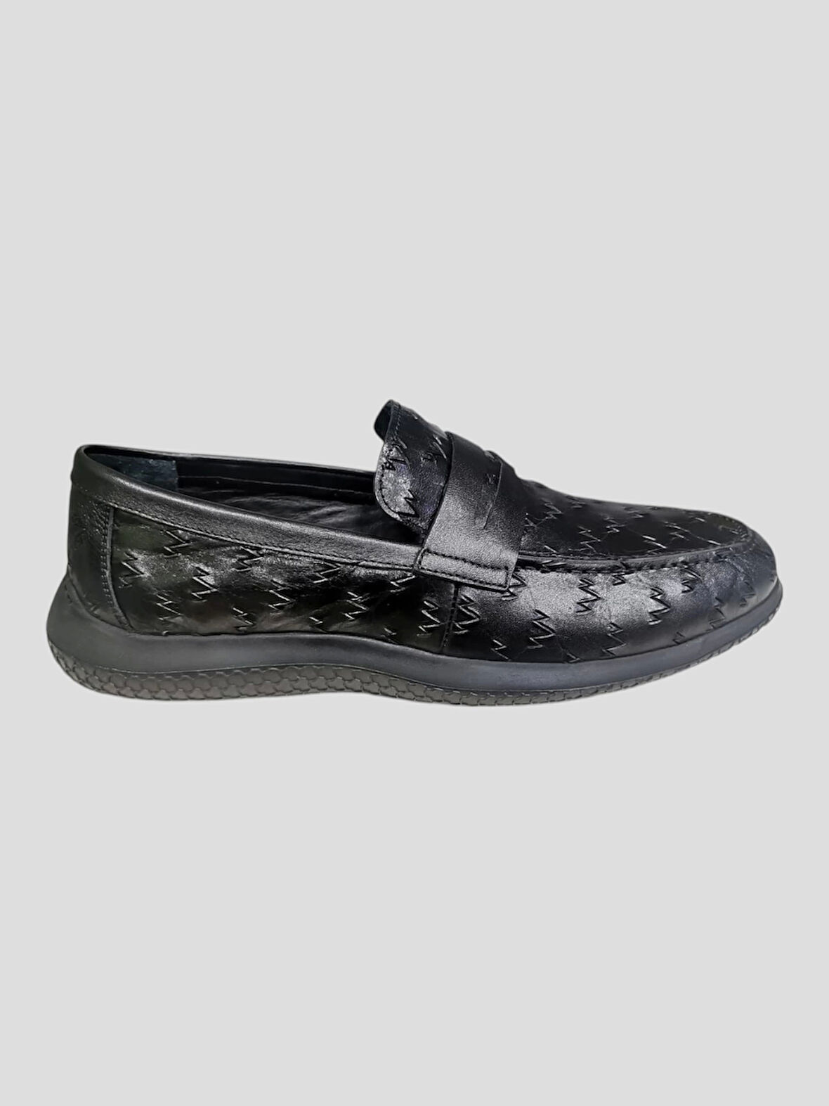 VOYAGER M211-1 ERKEK HAKİKİ DERİ SPOR TABAN LOAFER AYAKKABI SİYAH