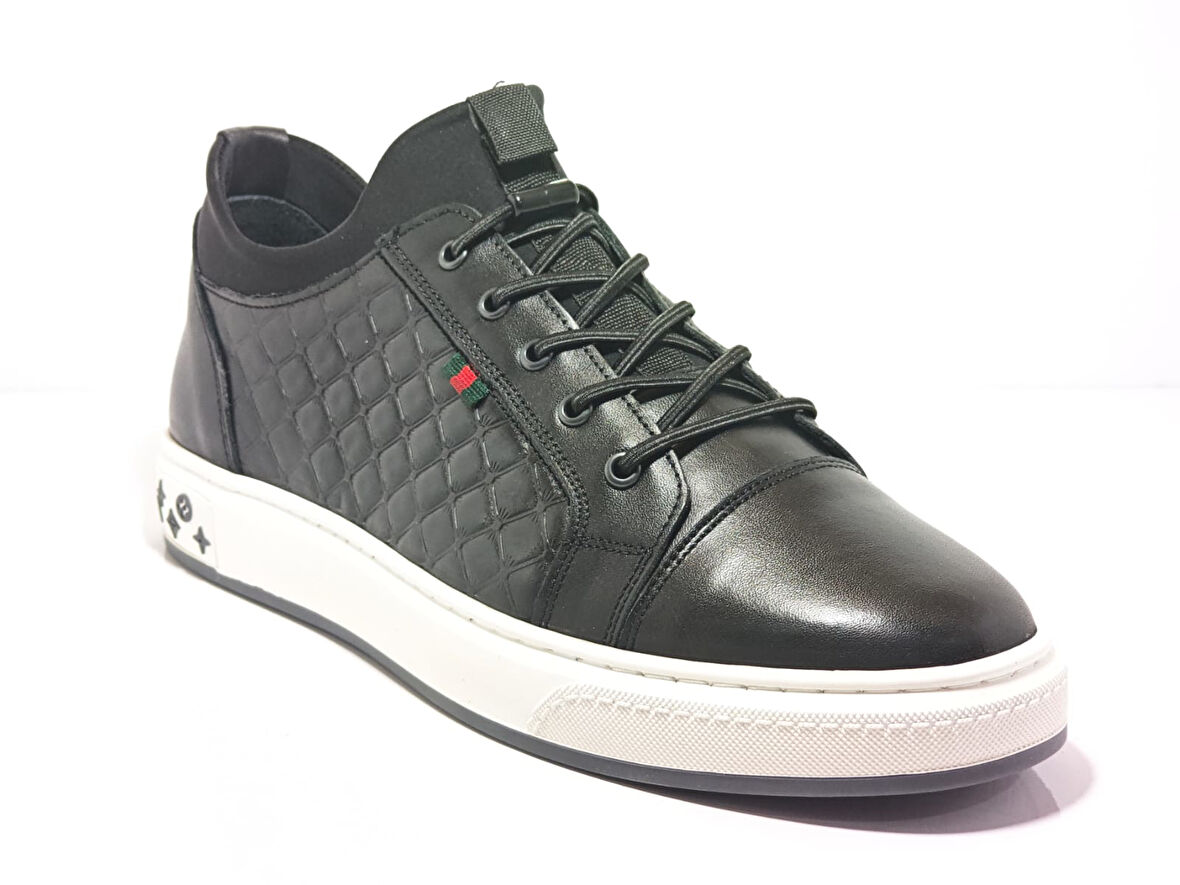 Voyager 6424-1 Siyah Erkek Günlük Deri Casual Ayakkabı