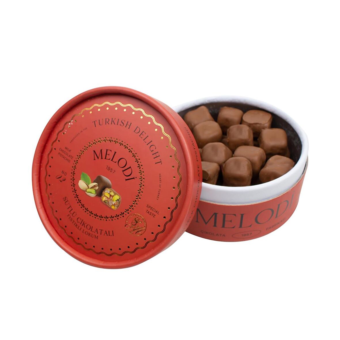 Sütlü Çikolatalı Duble Fıstıklı Lokum 250 gr