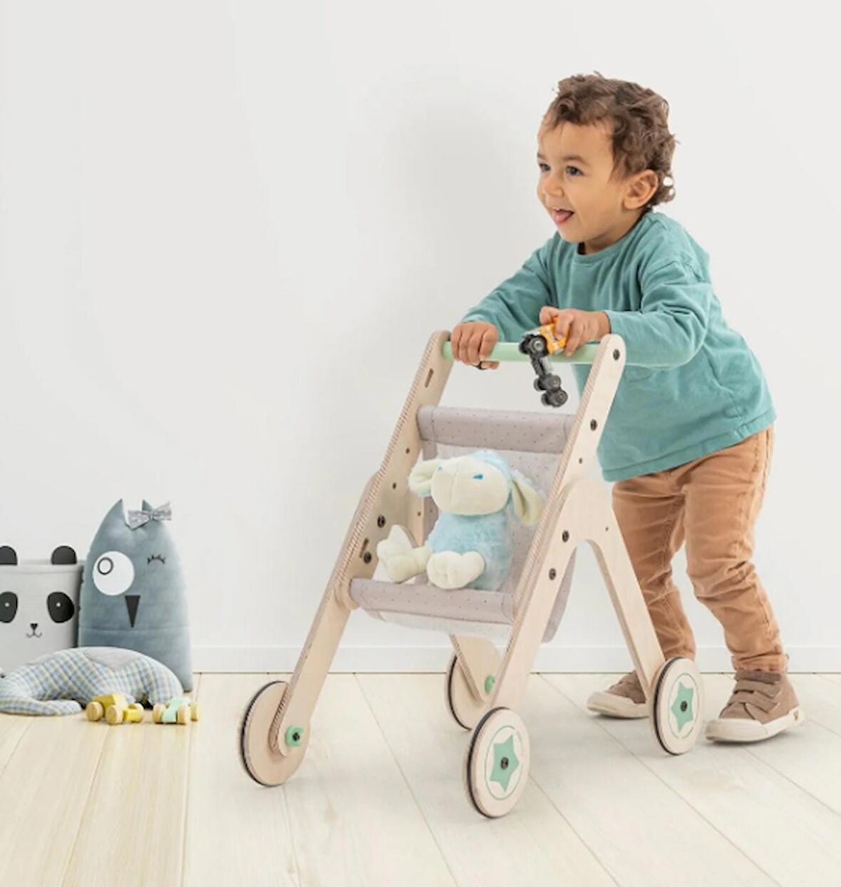 Mamatoyz Trio Stroller İlk Adım Yürüteç ve Oyuncak Bebek Arabası