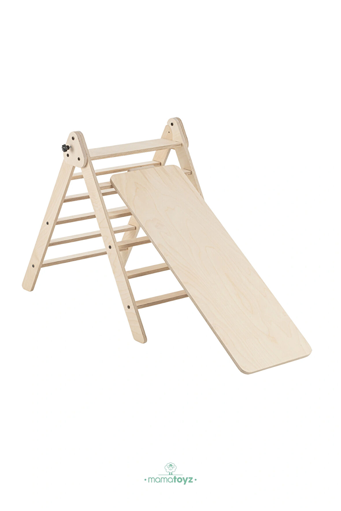 Pikko Pikler Tırmanma Üçgeni / Slide & Climb + Kaydırak ve Tırmanma Natural Renk