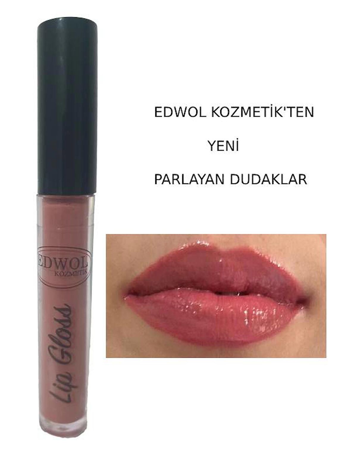 Edwol Make Up Likit Işıldayan Parlak Nude  Kahverengi Parlak Ruj