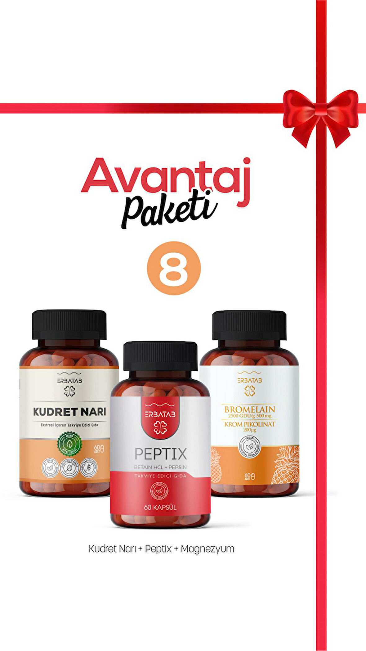 Avantaj Paketi 8 (Kudretnarı, Peptix, Bromelain) Erbatab