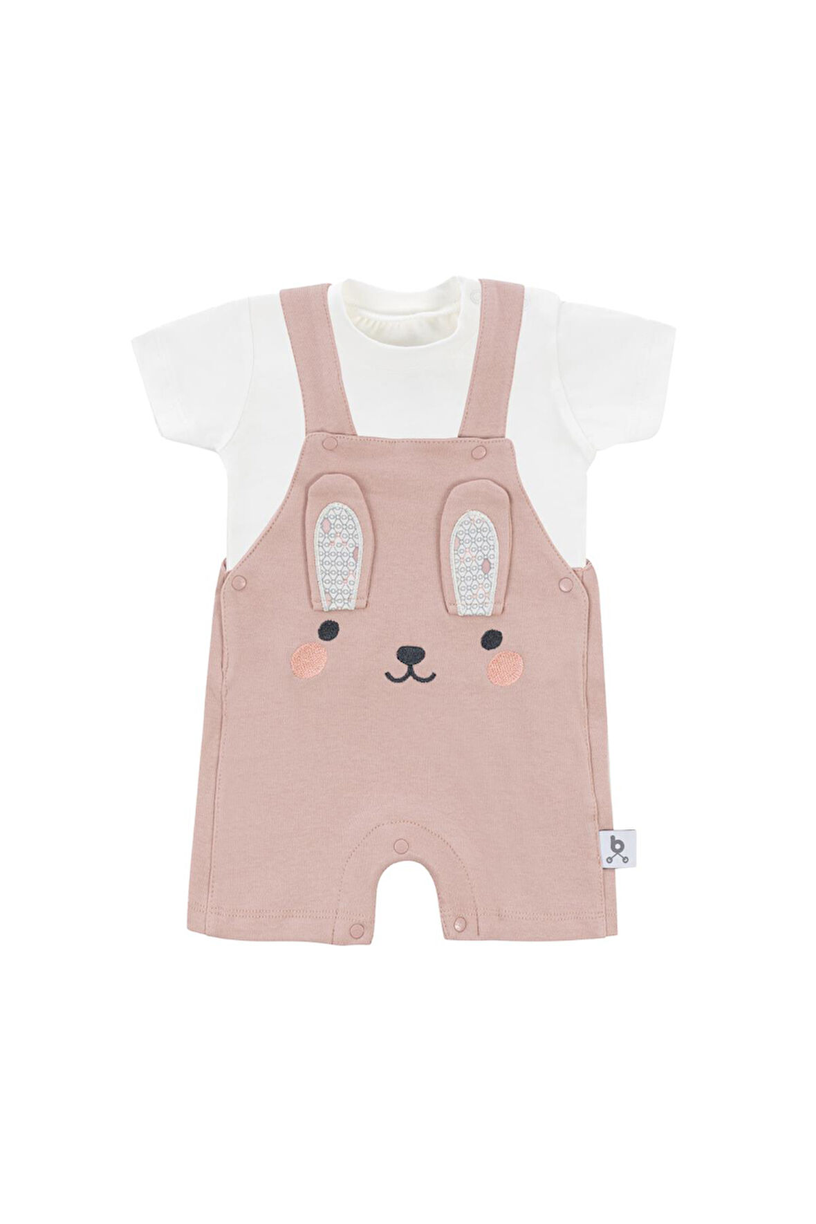 Gezenbebe Hero Kısa Kol Bebek T-Shirt ve Nakışlı Salopet Seti
