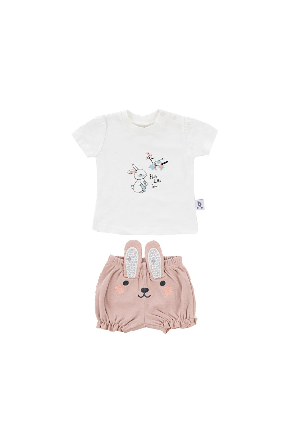 Gezenbebe Hero Kısa Kol Desenli Bebek T-Shirt ve Nakışlı Şort Seti