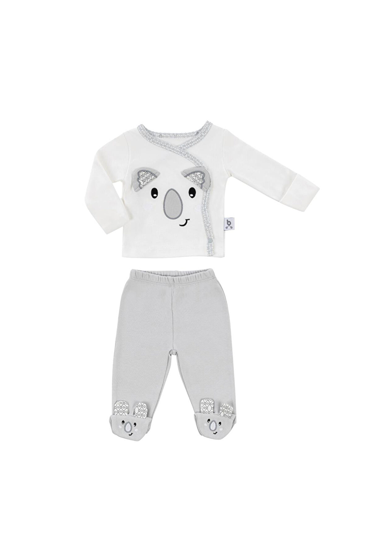 Gezenbebe Hero Bebekler İçin Nakışlı Zıbın ve Patikli Pantolon Set