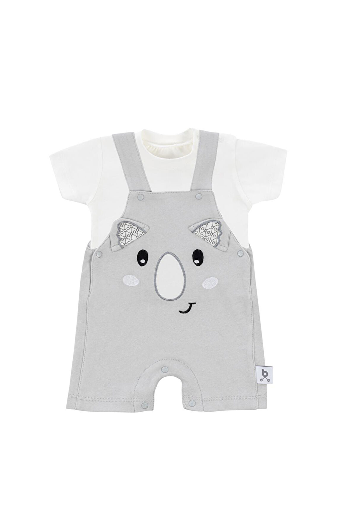 Gezenbebe Hero Kısa Kol Bebek T-Shirt ve Nakışlı Salopet Seti