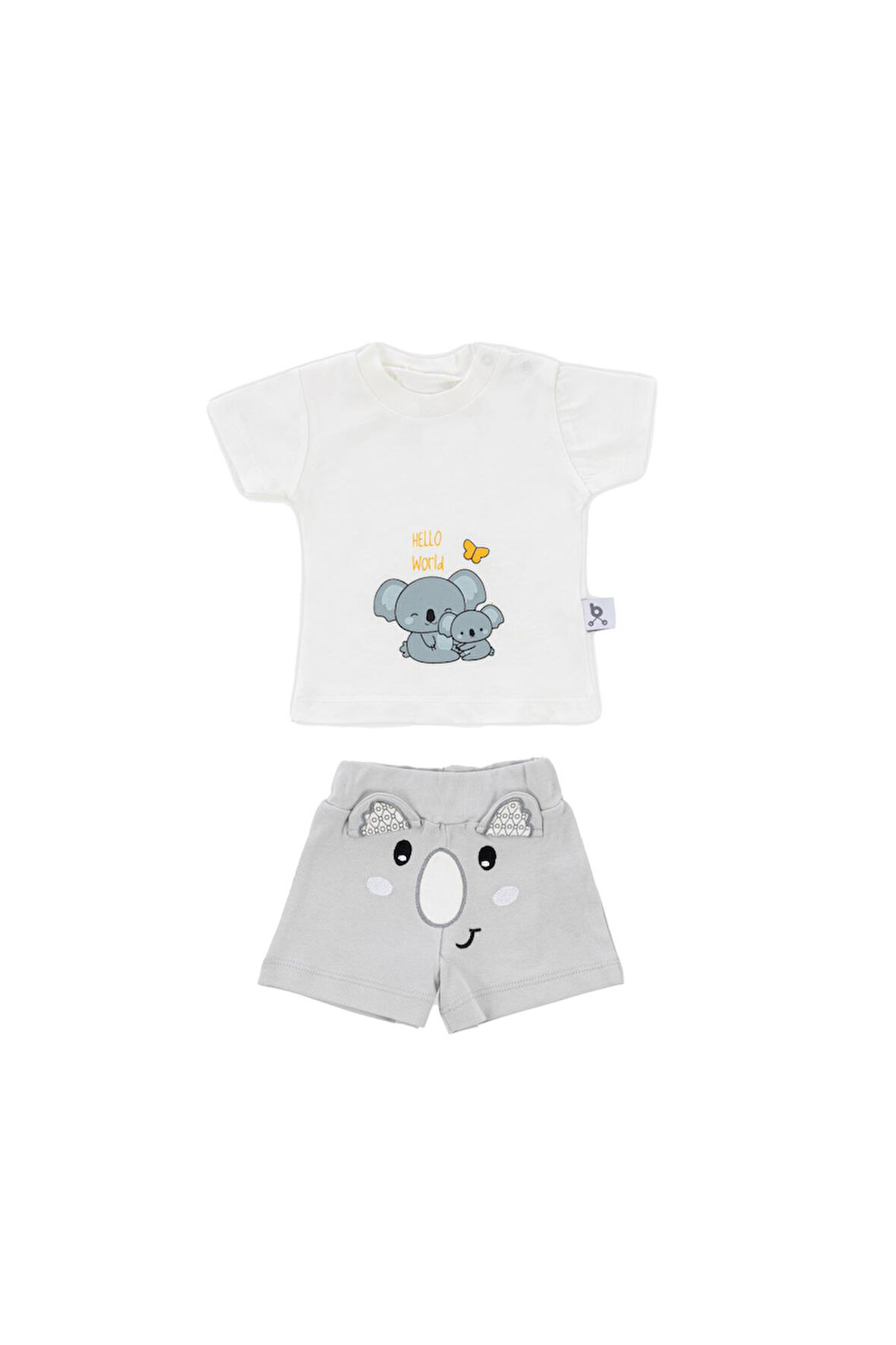 Gezenbebe Hero Kısa Kol Desenli Bebek T-Shirt ve Nakışlı Şort Seti