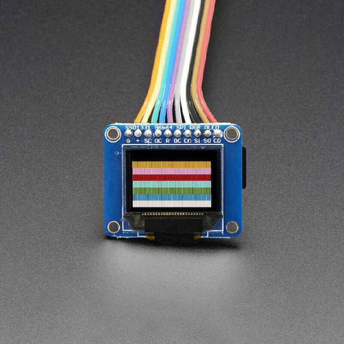 OLED Renkli 0.96 Inch Ekran Modülü SD Kartlı - OLED Breakout Board - 16-bit Color 0.96 Inch w/microSD holder