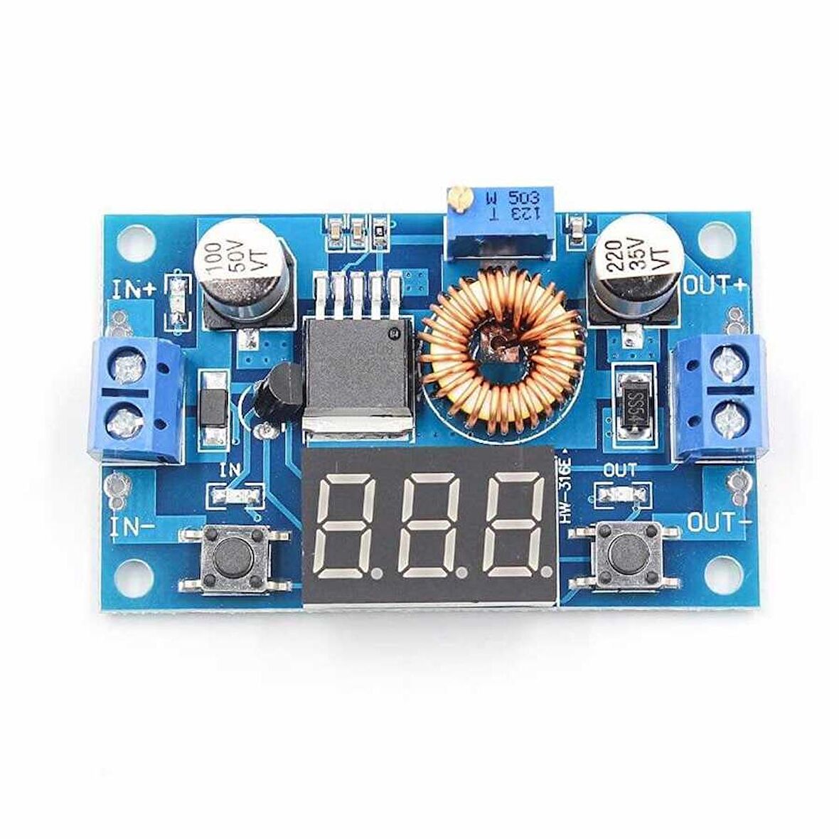 XL4015 Dijital Ekranlı DC-DC Ayarlanabilir Gerilim Düşürücü - Voltmetre