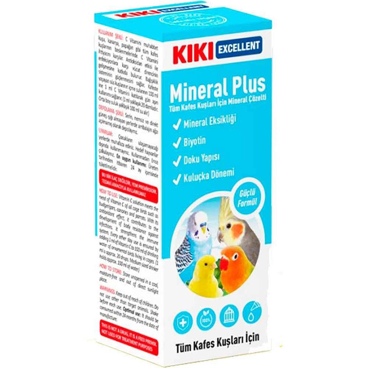 KIKI Excellent Kuşlar İçin Mineral Plus 25 ML